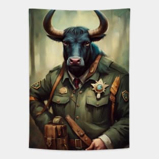 Bull dressed as a Forest Ranger No.1 Tapestry