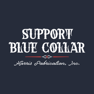 Support Blue Collar - White Print T-Shirt