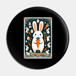 Carrot Tarot Easter Bunny Magic for Spring Celebration Pin