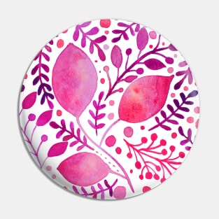 Pink and purple watercolor leaves Pin