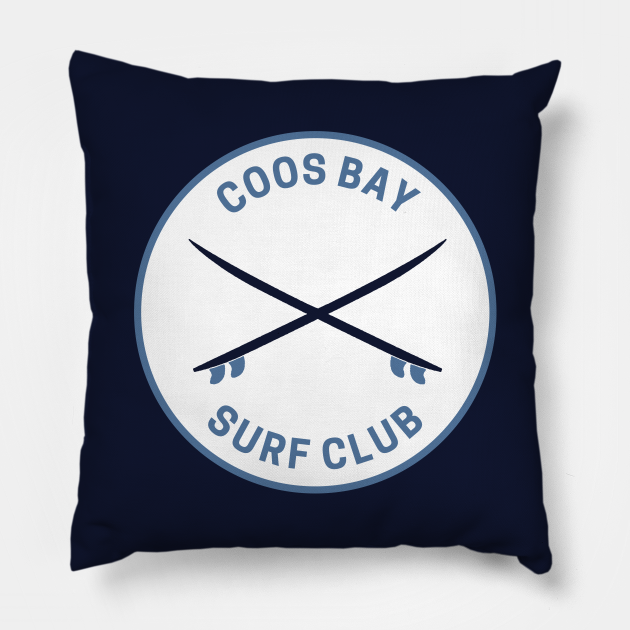 Vintage Coos Bay Oregon Surf Club Coos Bay Oregon Pillow TeePublic