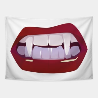 A Vampire Smile Graphic illustration Tapestry