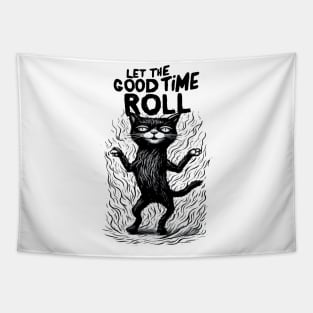 Black Cat Let The Good Times Roll Tapestry