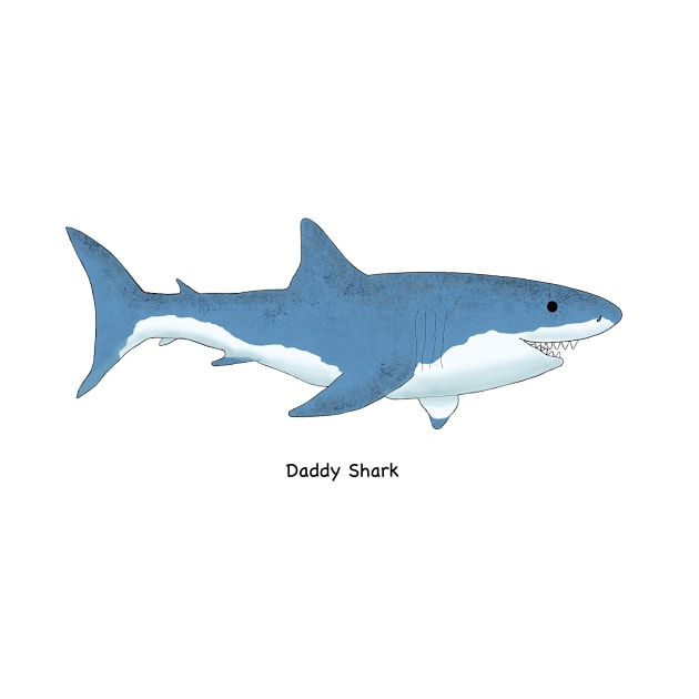 Daddy Shark Great White Shark Design by StephJChild