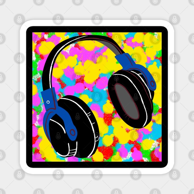 Headphones Tie Dye Magnet by IBMClothing