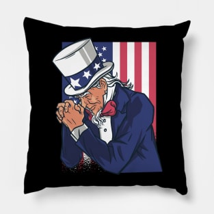 UNCLE SAM PRAYING Pillow