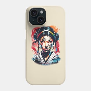 samurai girl looking straight ahead Phone Case