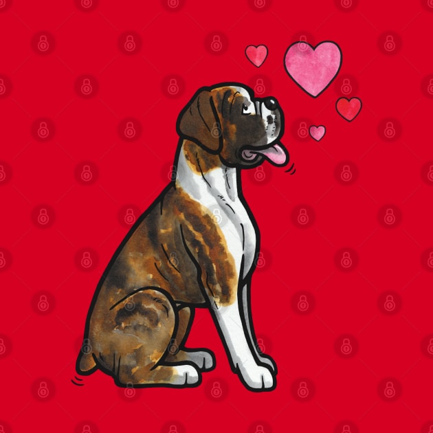 Boxer dog love (brindle) by animalartbyjess