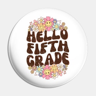 Groovy Hello Fifth Grade Vibes Retro Teacher Back To School Pin