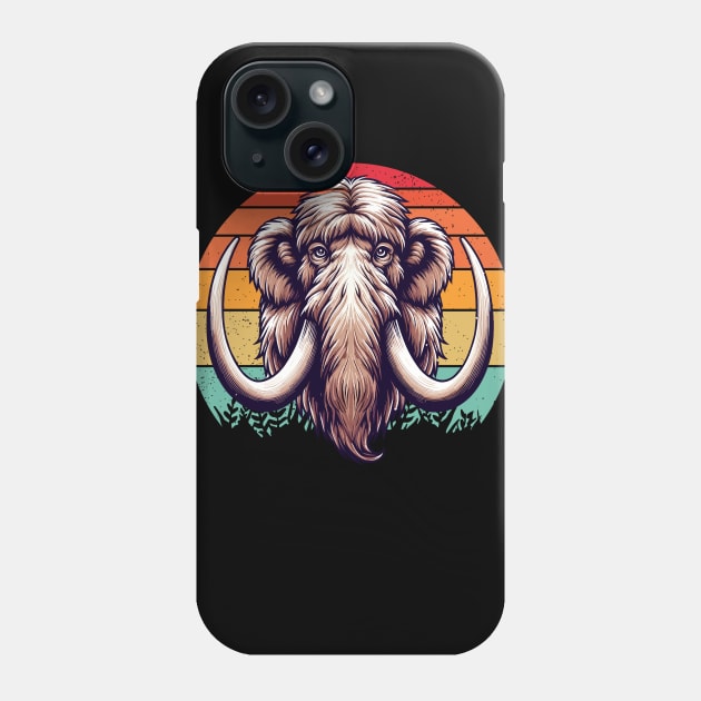 Retro vintage Woolly Mammoth Phone Case by JessArty