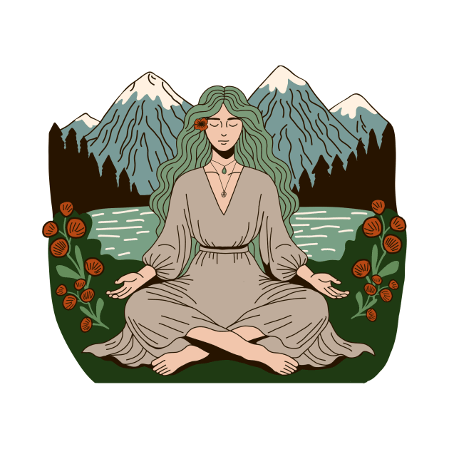 Mountain Meditating Girl by CraftyDesign66