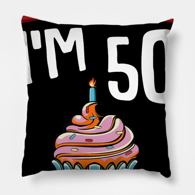 Blow Me I'm 50 Fifty Fiftieth 50th Birthday Cake Gag Gift Pillow by Ortizhw
