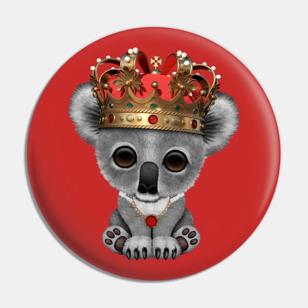 Cute Royal Koala Wearing Crown Pin by jeffbartels