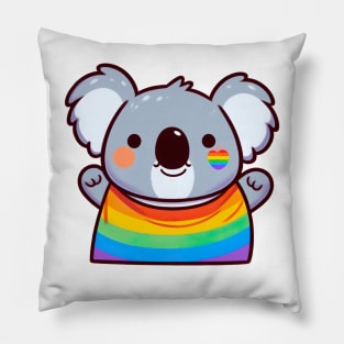 Gay Pride Chibi Koala Bear Pillow