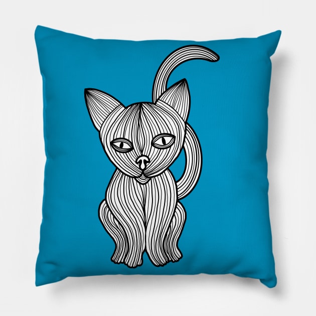 Spooky Cat Pillow by brooklynmpls