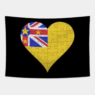 Niuean Jigsaw Puzzle Heart Design - Gift for Niuean With Niue Roots Tapestry