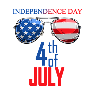 Independence Day American Flag Sunglasses 4th of July T-Shirt