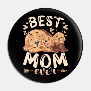 Best Mom Ever Golden Retriever Mother  Puppies Mothers Day Pin