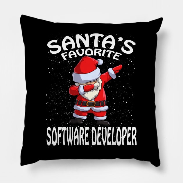Santas Favorite Software Developer Christmas Pillow by intelus