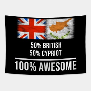 50% British 50% Cypriot 100% Awesome - Gift for Cypriot Heritage From Cyprus Tapestry