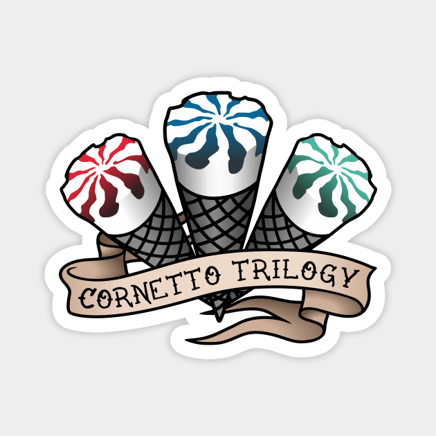 Cornetto Trilogy Tattoo Magnet by Byway Design