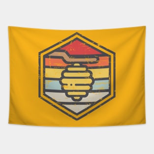 Retro Badge Beehive Light Tapestry