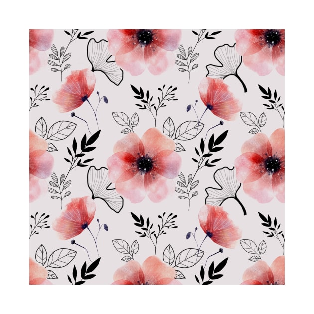 Pastel Wild Flower Pattern by jodotodesign