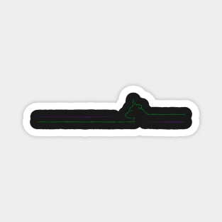 Line Doggo Purple Green Magnet