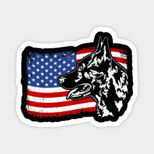 Dutch Shepherd American Flag patriotic dog Magnet