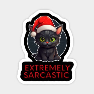 Extremely Sarcastic Christmas Cat Magnet