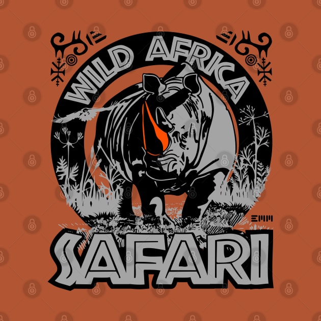 Wild Africa Safari, rhinoceros, by ArtMofid