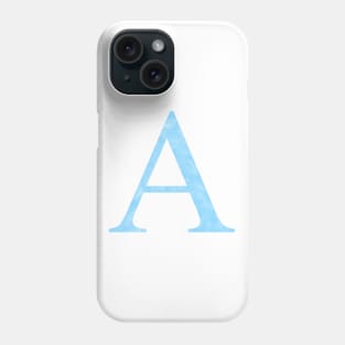 Watercolor Letter A Light Blue Phone Case