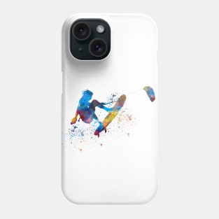 Young man surfer in watercolor Phone Case