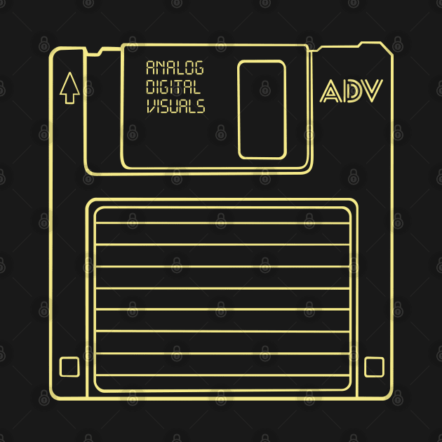 Floppy Disk (Flavescent Yellow Lines) Analog / Computer by Analog Digital Visuals