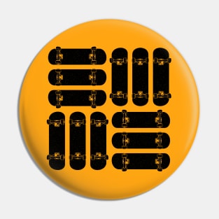 Skateboard Rows on Orange Pin