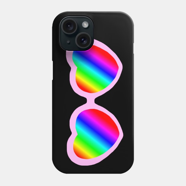 Rainbow Mirror Heart Love Glasses Phone Case by Art by Deborah Camp