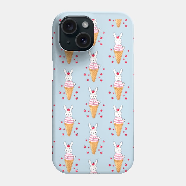 Bunny Ice Cream Pattern Phone Case by ilustraLiza