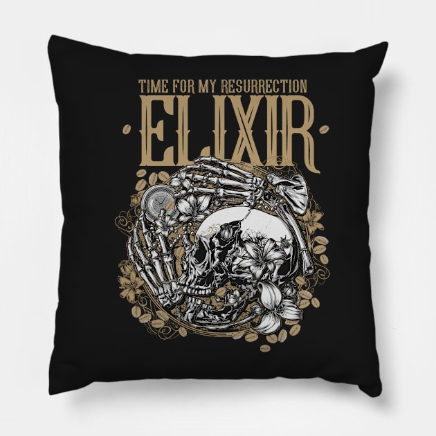 Funny Gothic Skull and Beans Pillow by kansaikate