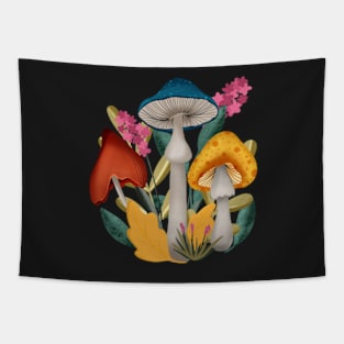 Whimsy Mushrooms in an autumn forest Tapestry