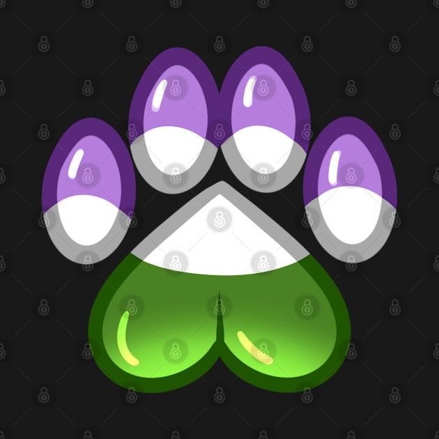 LGBTQ+ Pride Heart Paws - Genderqueer by leashonlife