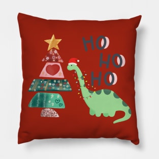 Santa Dinosaur - Christmas Lights - Tree gifts Pillow