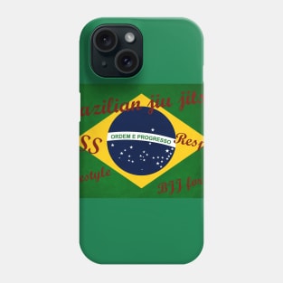 Brazilian Jiu Jitsu - Brazil flag with inspirational quotes Phone Case