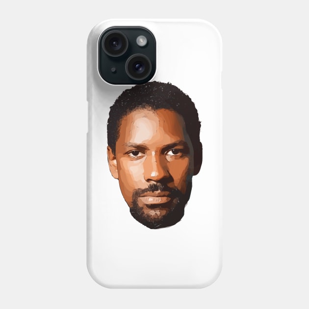 Young Denzel Washington Vector Art Phone Case by Playful Creatives