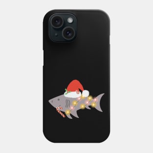 Shark Santa Hat Candy Cane Peppermint Candies Christmas Phone Case