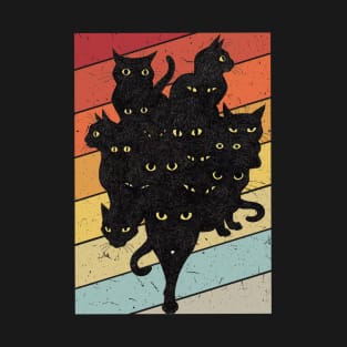 Black Cats Vintage Retro 80s 70s T-Shirt