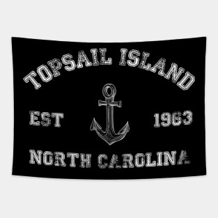 Topsail Island, North Carolina Vintage Nautical Anchor Retro Tapestry
