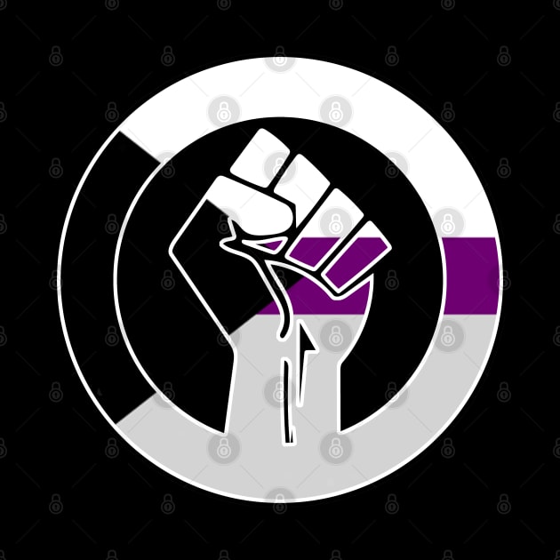 Black Lives Matter Fist Circled LGBTQ Flag Demisexual by aaallsmiles