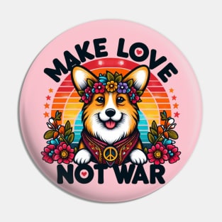 Hippie Corgi Pin