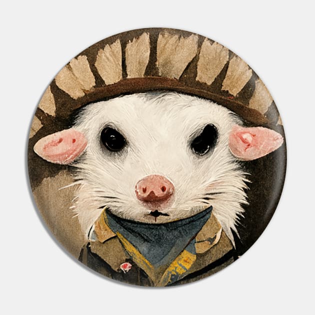 Opossum Sheriff Pin by nonbeenarydesigns