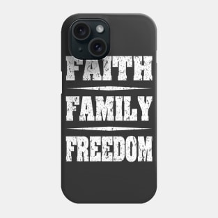 Faith Family Freedom distressed White Phone Case